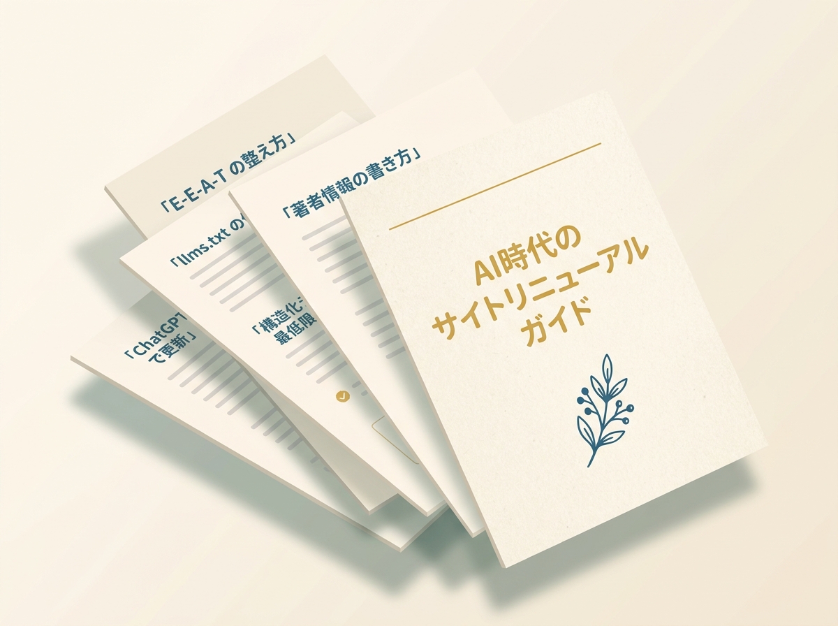 配布資料イメージ — AI時代のサイトリニューアル ガイド
