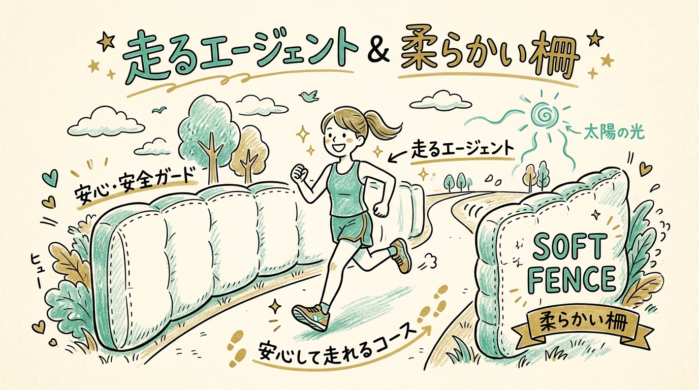 3つの役割が30行ほどのコードでぐるぐる回っているイラスト
